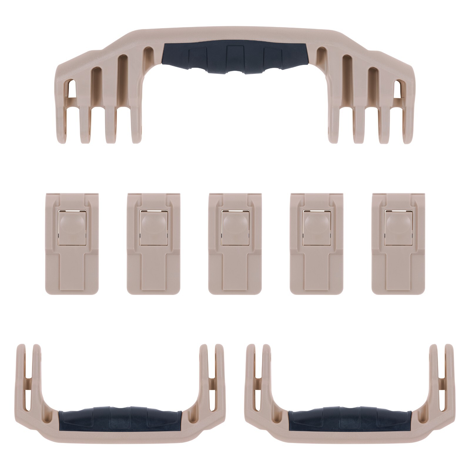 Tan Pelican 1646 Handles & Latches kit. Push button latches.