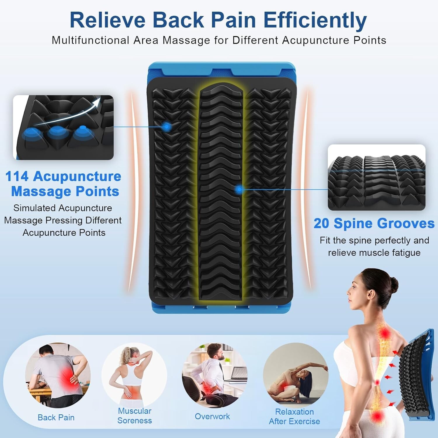 Adjustable Back Massager - Effective Relief for Sciatica and Lower Back Pain