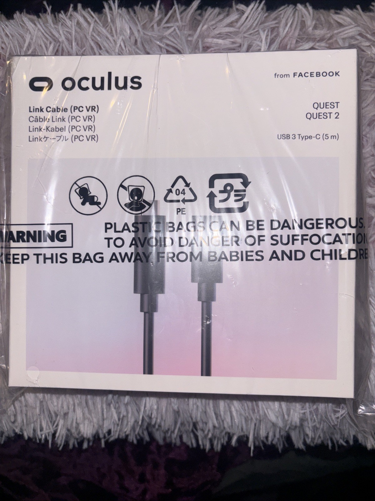 Oculus Meta Quest Link Cable Virtual Reality Headset USB Official