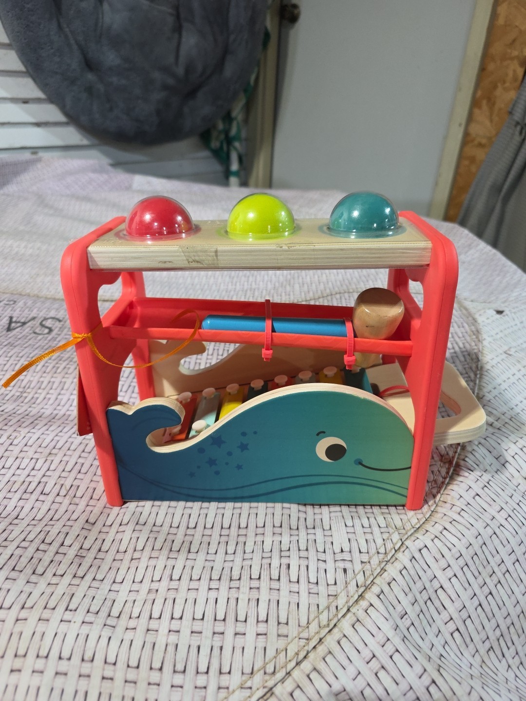 Brand New B Toys Pounding Bench & Xylophone Whale Wooden Musical Toy Instrument