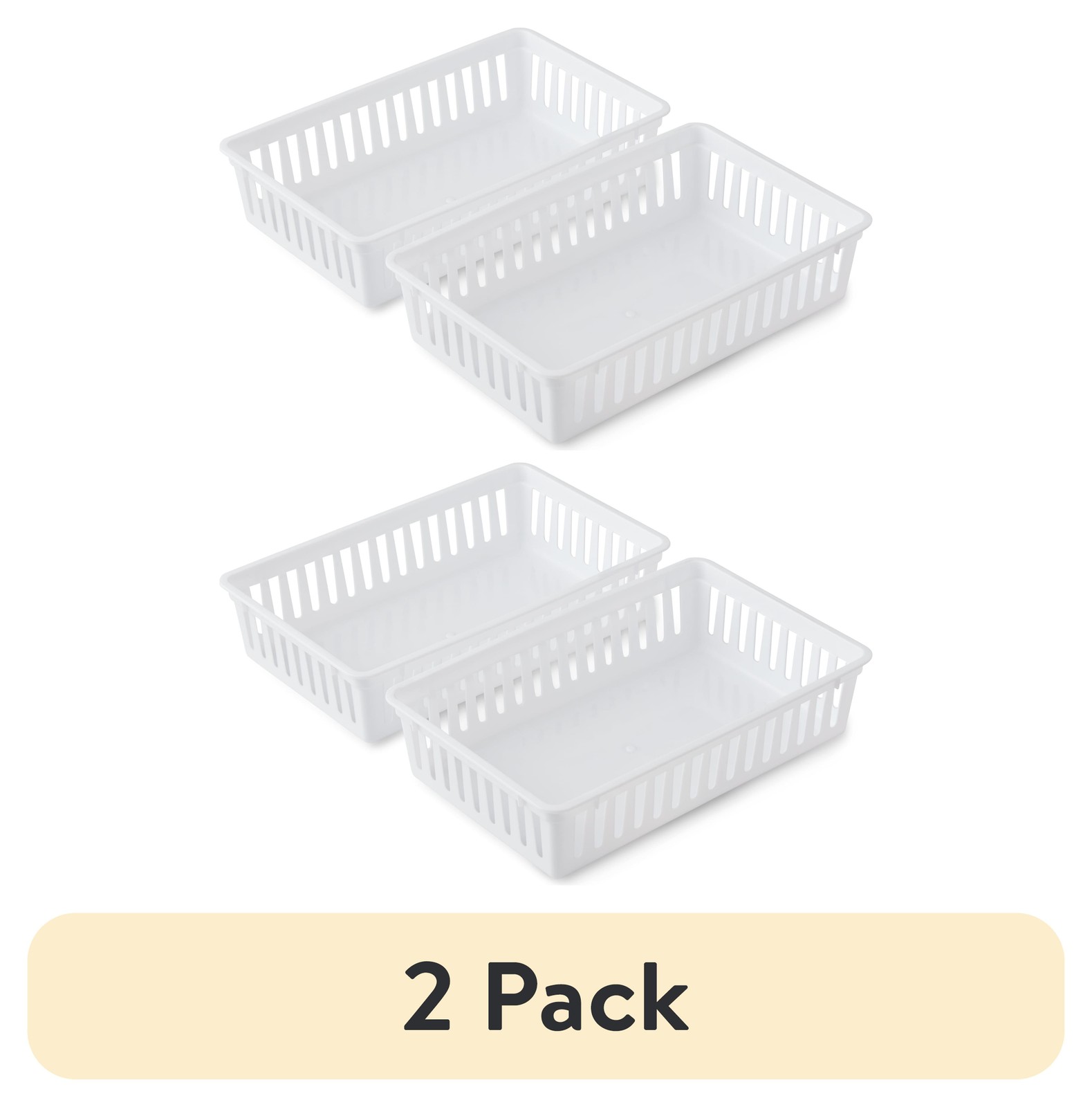 2Pack Plastic Drawer Organizer Storage Bin Set for Kitchen Desk Bathroom Drawer