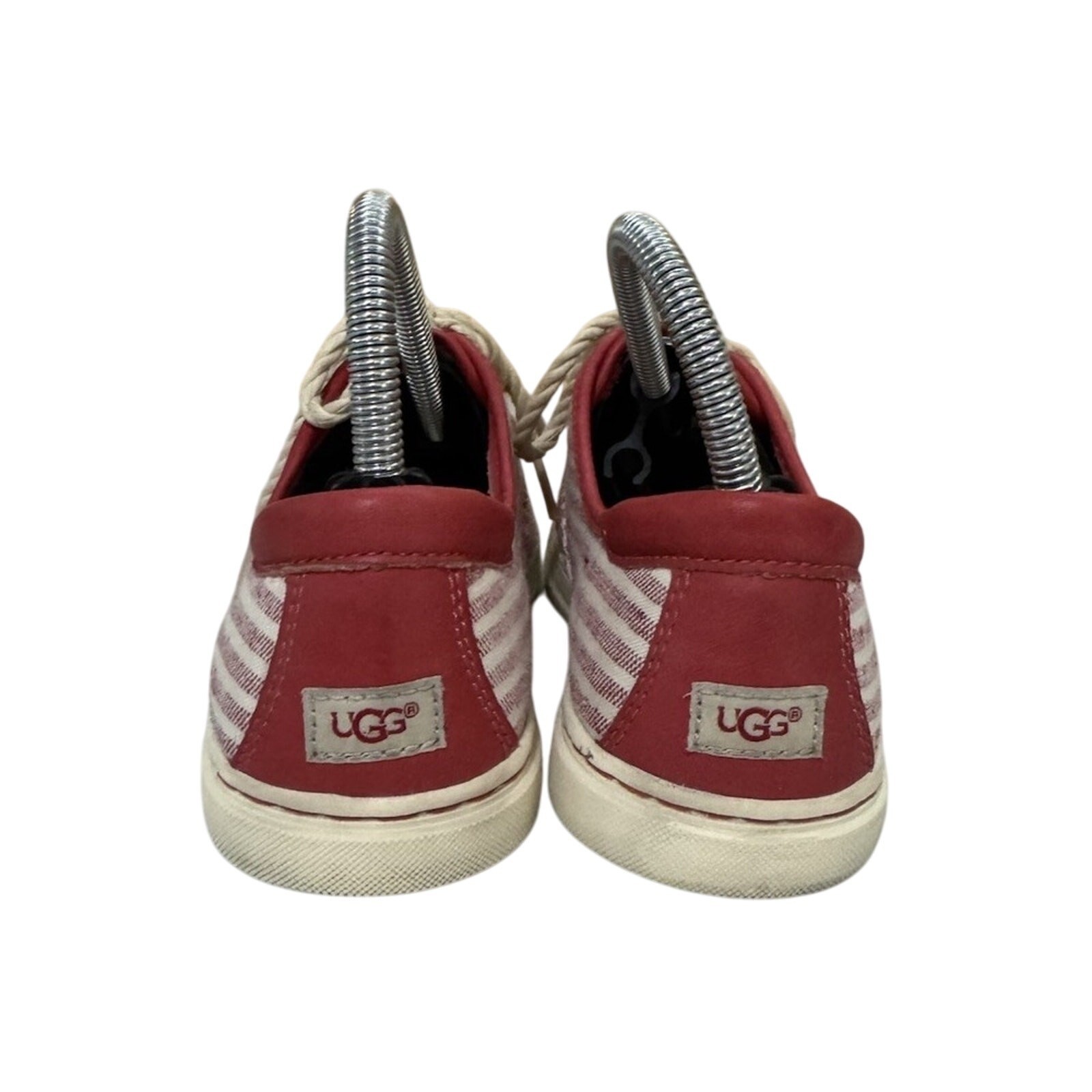 UGG Striped Canvas Sneakers Red White Women's Size 8 Casual Shoes