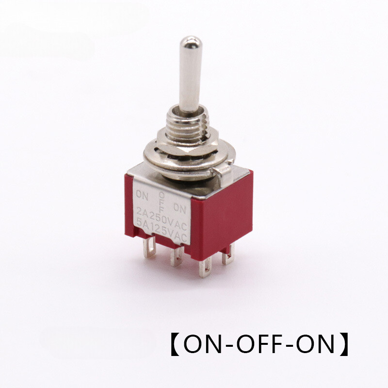 AC 250V/120V 2A/5A 4PDT ON/OFF/ON 3 Positions 6 Pin Electric Toggle Switch Red
