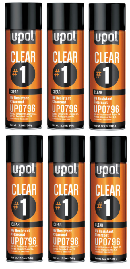 U-Pol Products 0796 Clear CLEAR#1 High Gloss Coat 345g/12.2oz (6 Pack)