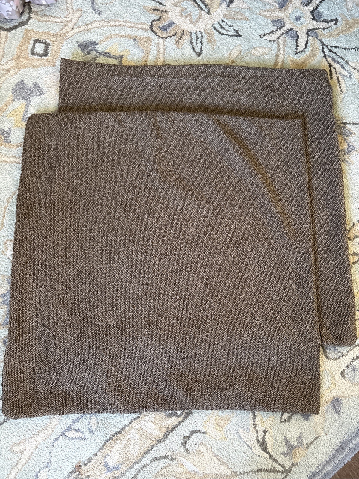 23- 24" Boucle Pillow Cover Sham Barn Brown Cottage Farmhouse New NWOT Zippered