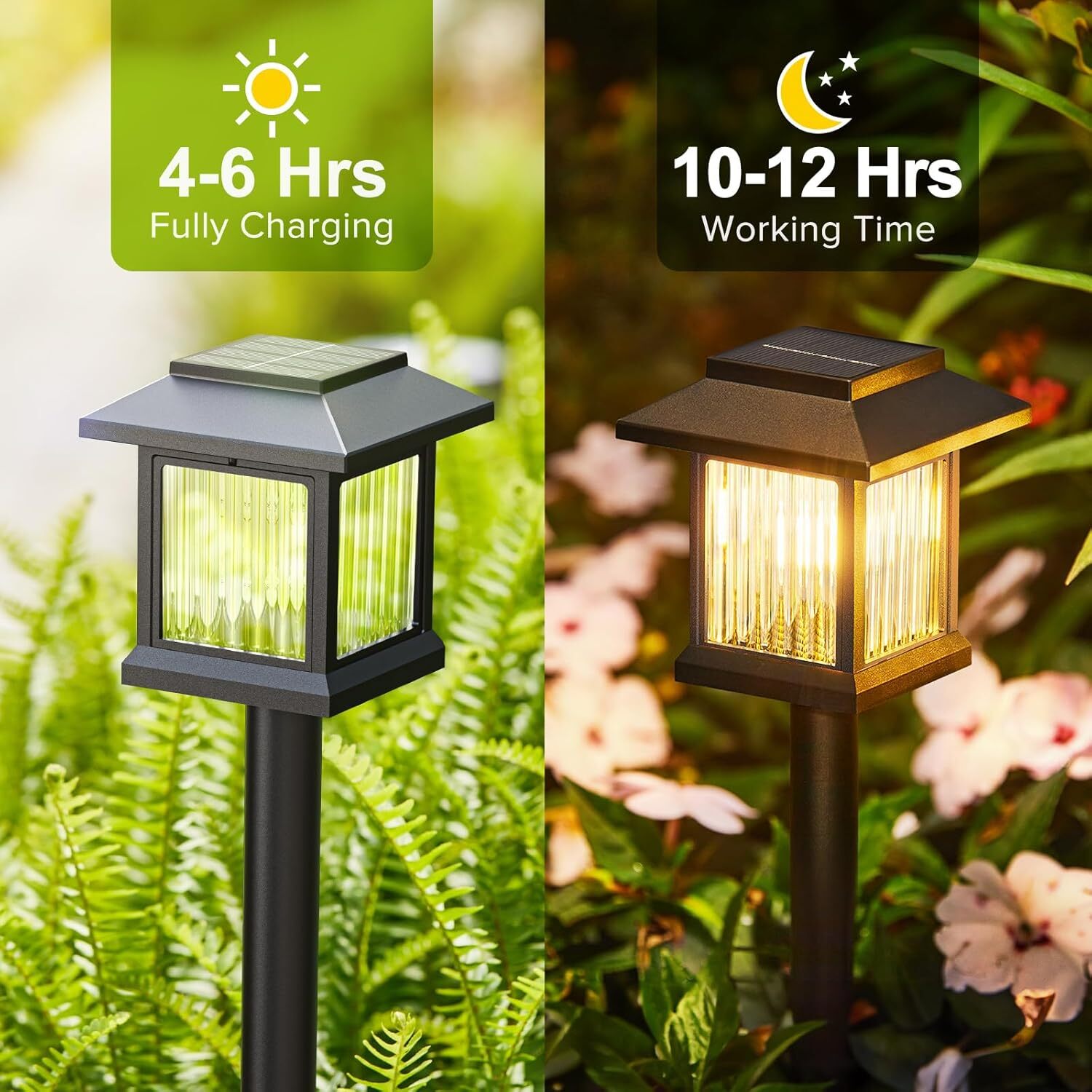 2 Solar House Style Lawn Lights Outdoor Waterproof LED Lamps for Yard Decoration