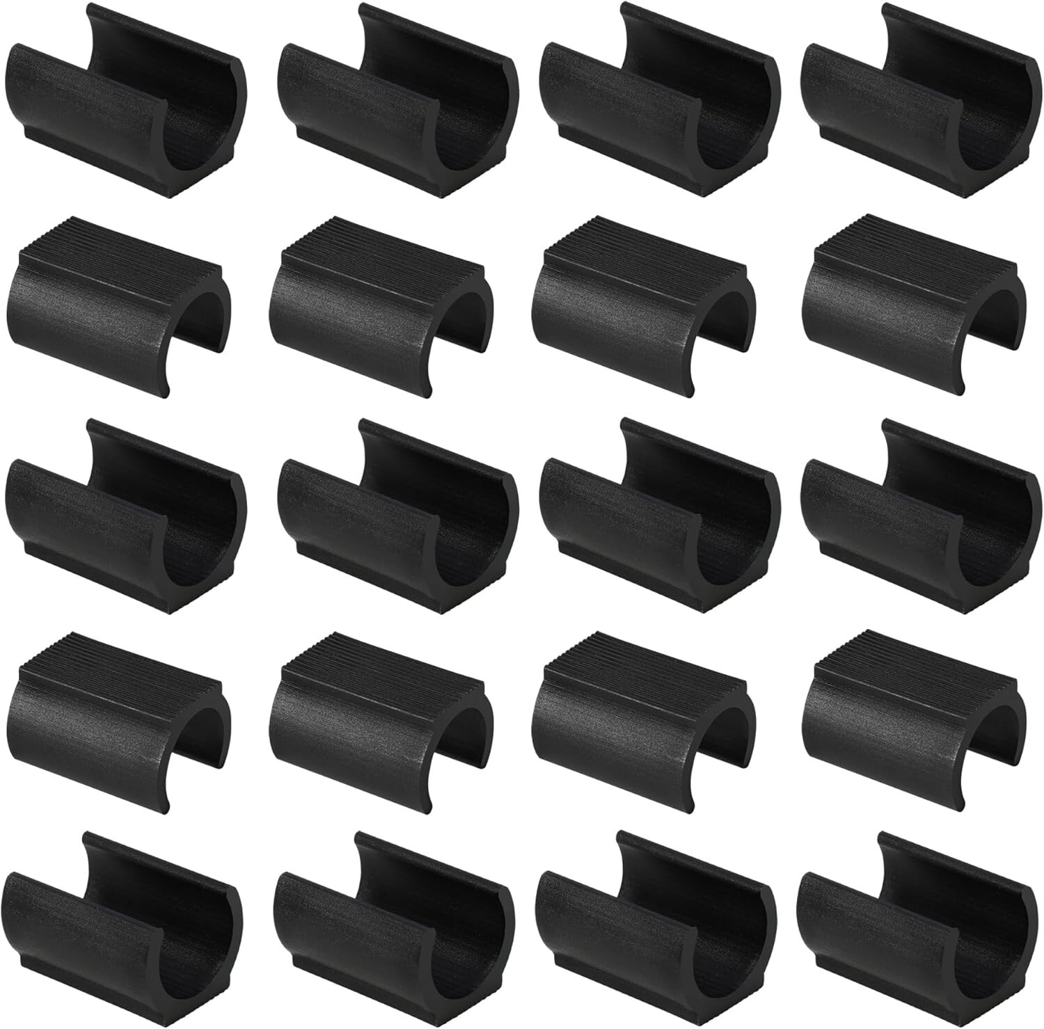 20PCS Chair Leg Floor Protectors U-Shape Metal Caps for Bar Stool Tube Feet