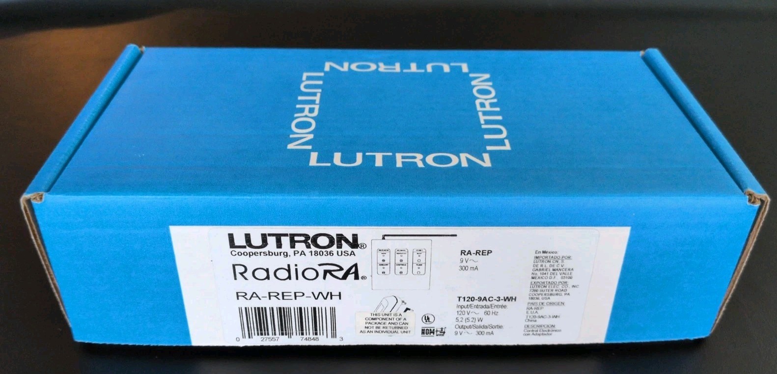 Lutron RA-REP-WH Classic RadioRA RF Signal Repeater Master Control (New In BOX)