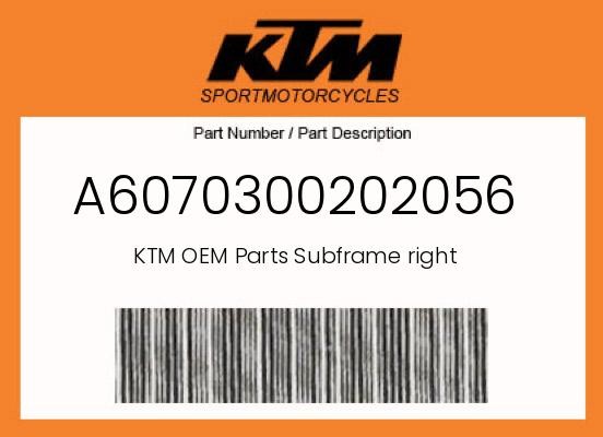KTM Genuine Subframe Right - A6070300202056