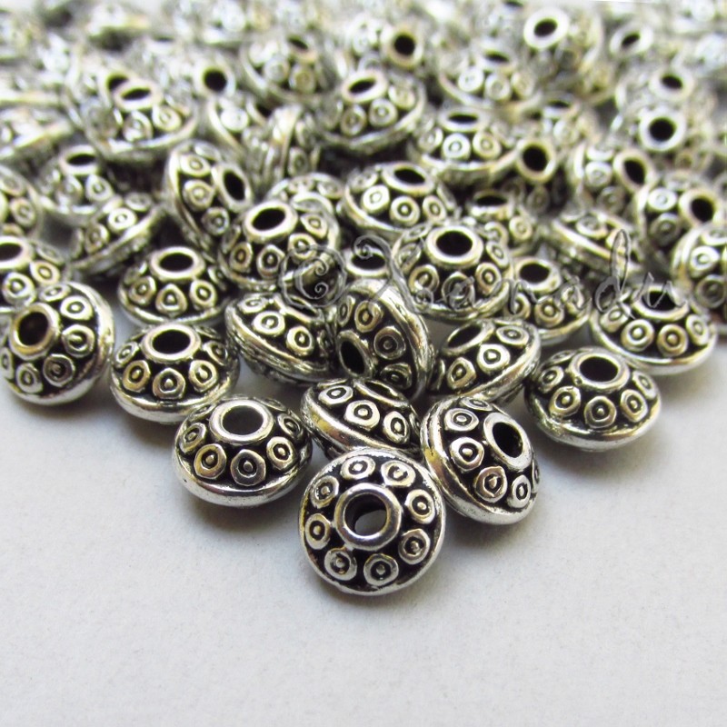 Antiqued Silver Plated 6mm Spacer Beads B0561 - 20, 50 Or 100PCs