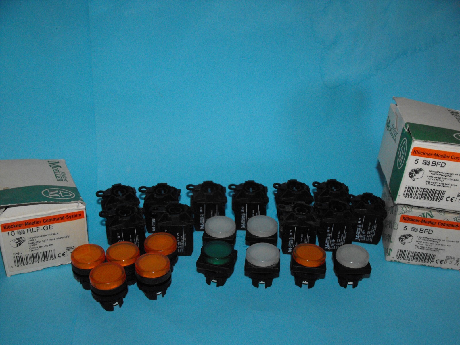 KLOCKNER MOELLER RLF-GE+BFD.Flat indicator light cap yellow.(LOT22PCS).NEW