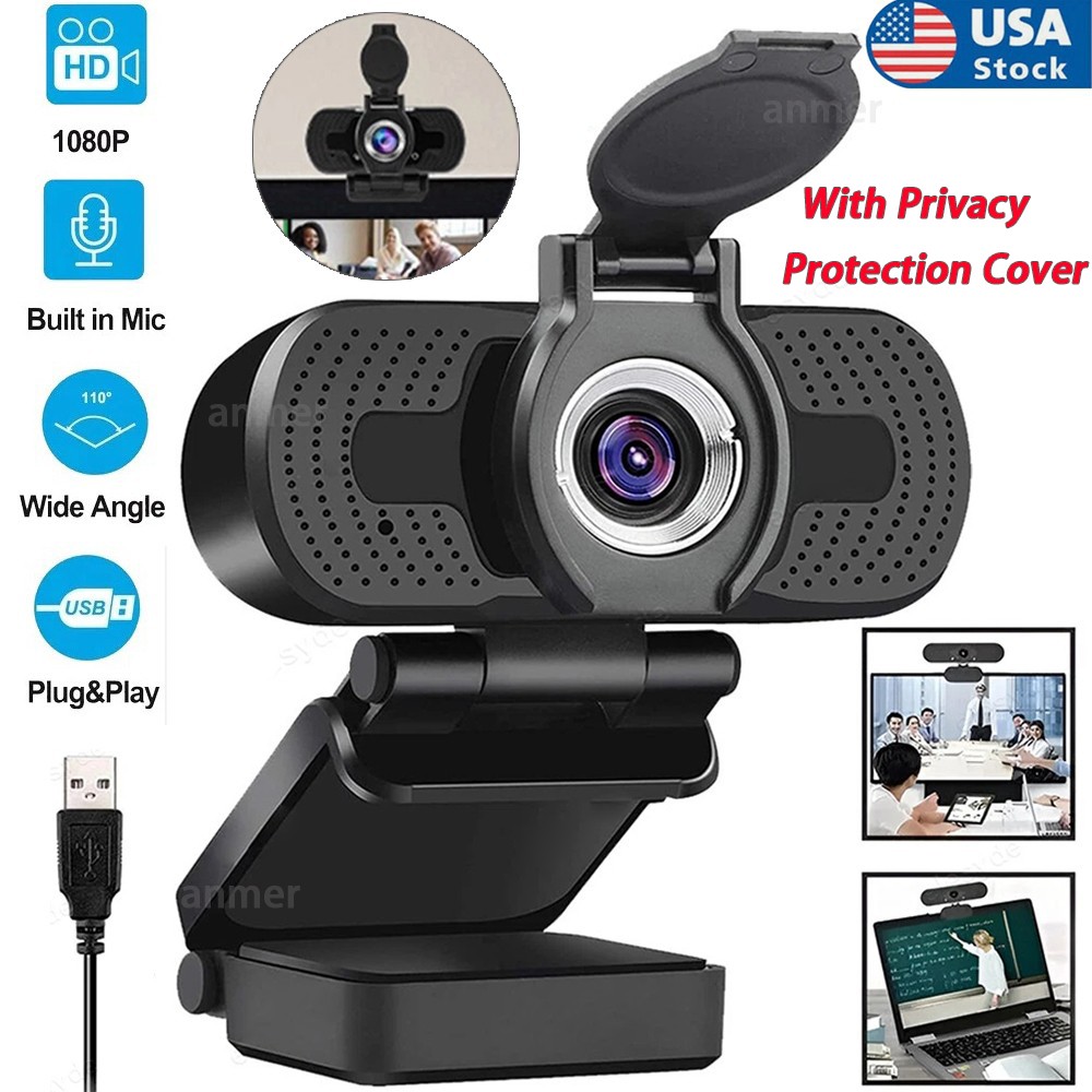 1080P USB 2.0 Webcam for PC Desktop & Laptop Web Camera with Microphone Full HD