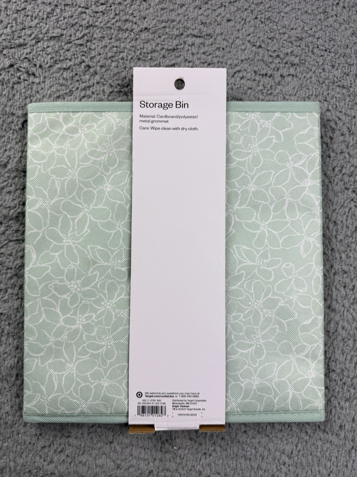 Room Essentials Storage Bin Foldable Floral Pattern Organizer Home Office Closet
