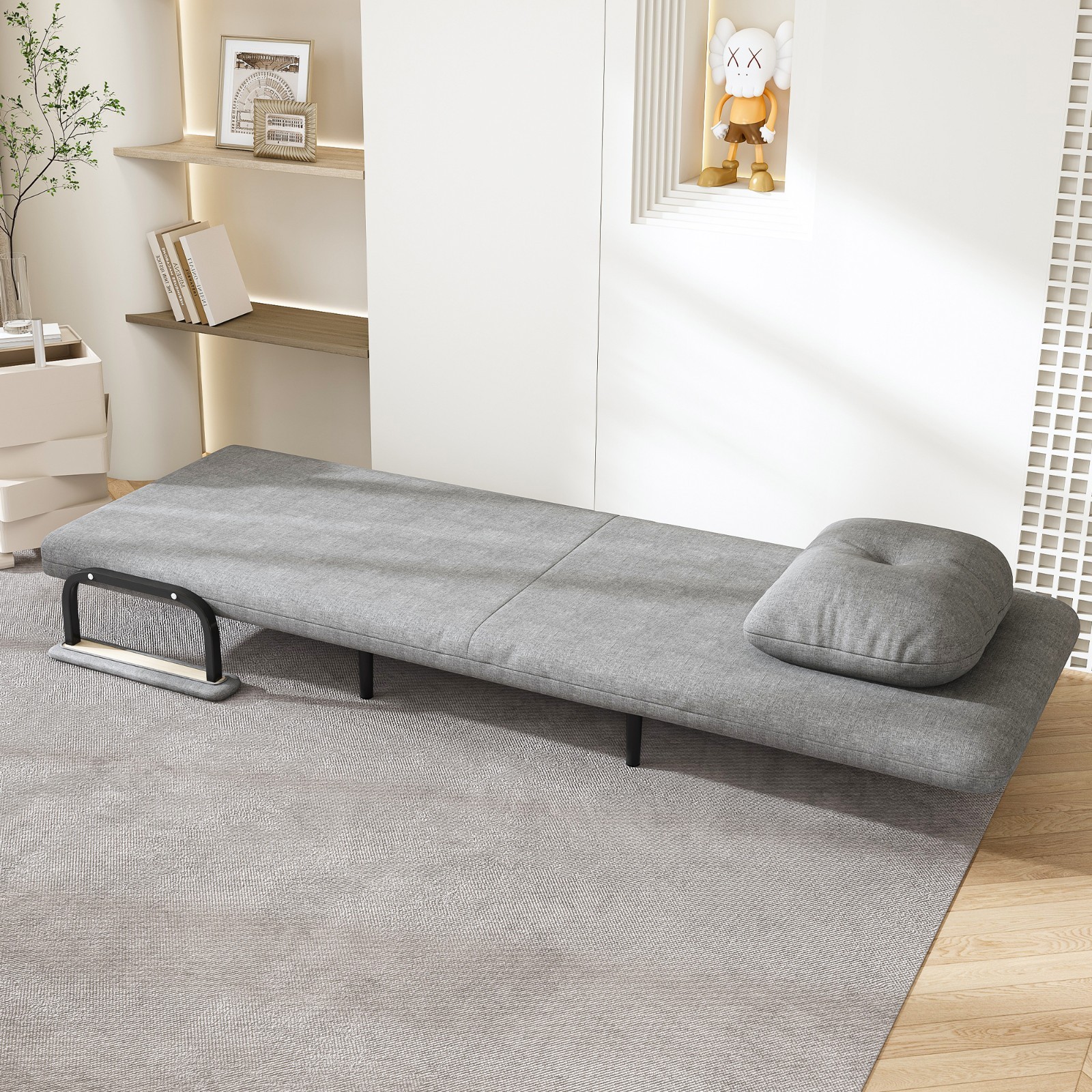 Folding Sofa Bed 5-in-1, Adjustable 5-Position Sleeper with Pillow, Space-Saving