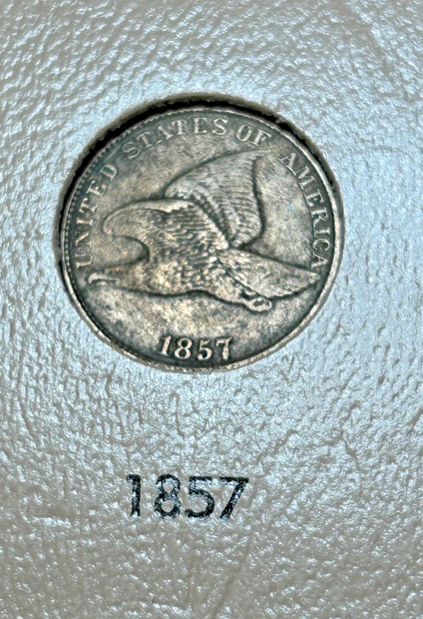 1857 Nice Old Flying Eagle, Red-Brown, Full Feather Very Nice Condition - B19-1