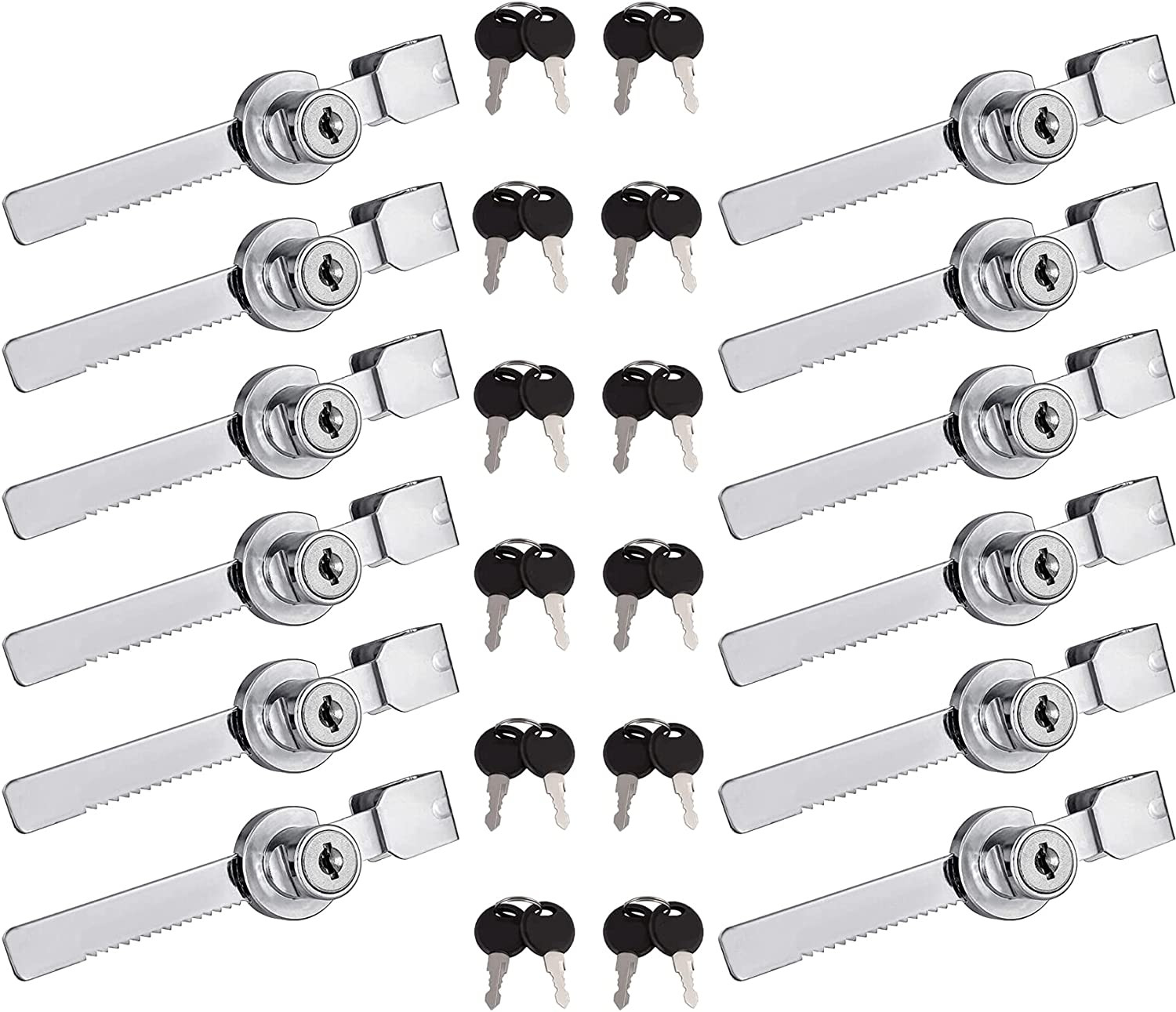 12Pack Display Case Lock Showcase Lock for Sliding Glass Door, Glass Case