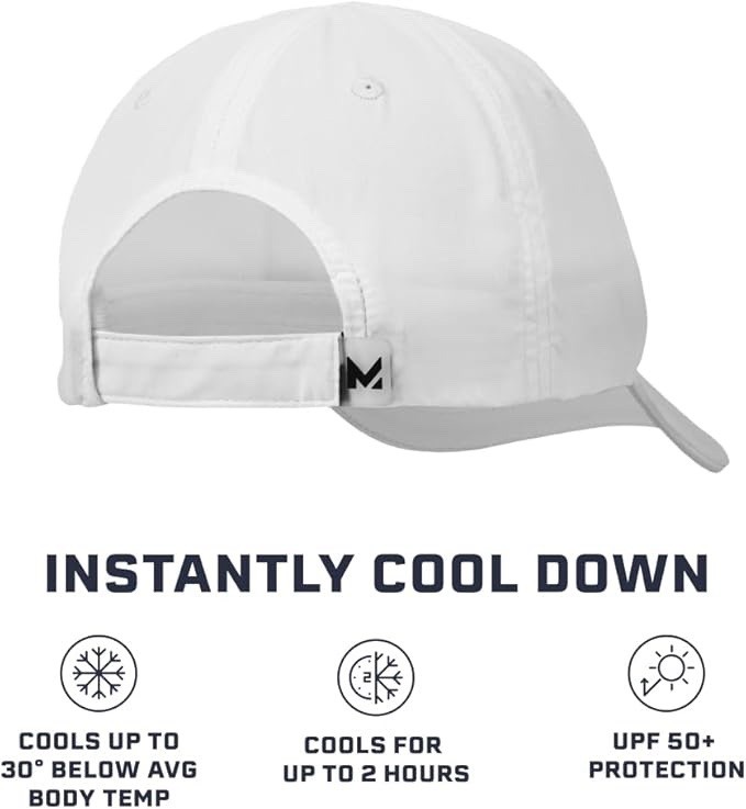 Cooling UPF Performance Hat White Unisex One Size Sweat & Water Activated NEW!