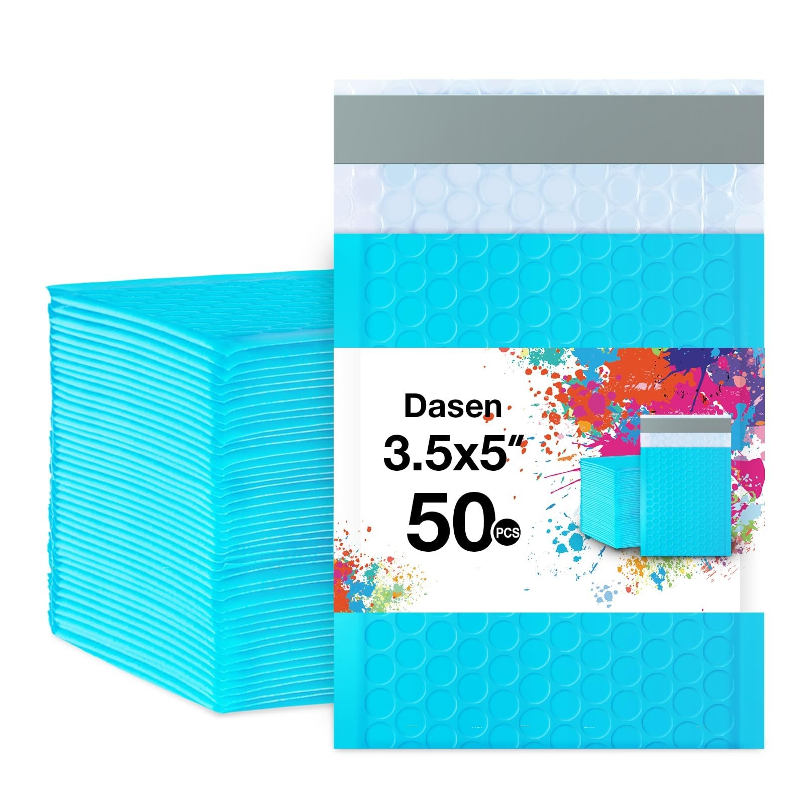 Dasen Bubble Mailers 3.5x5 Inch 50 Pcs,Small Self-Sealing Mail Shipping Bags,...