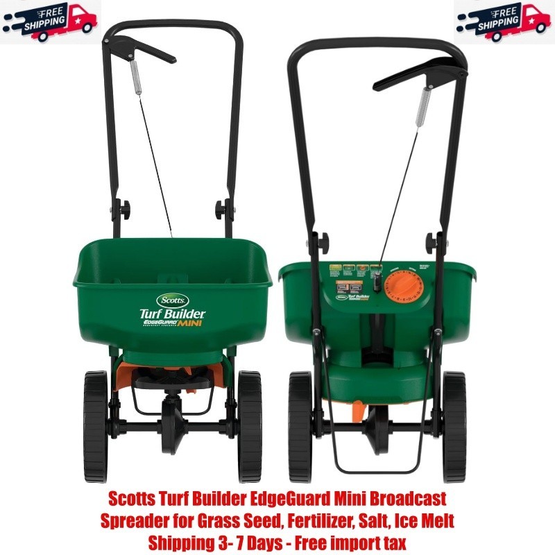 Scotts Turf Builder EdgeGuard Mini Broadcast Spreader for Grass Seed, Fertilizer