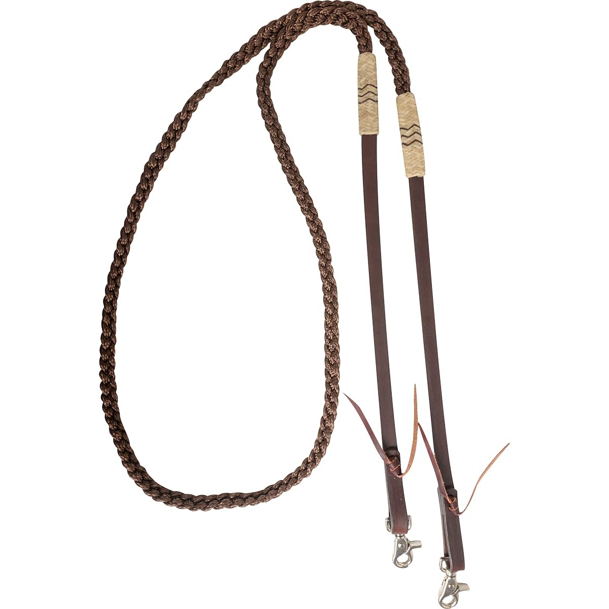 Braided Rawhide Roping Rein Buttons - Durable Brown Tack Accessories