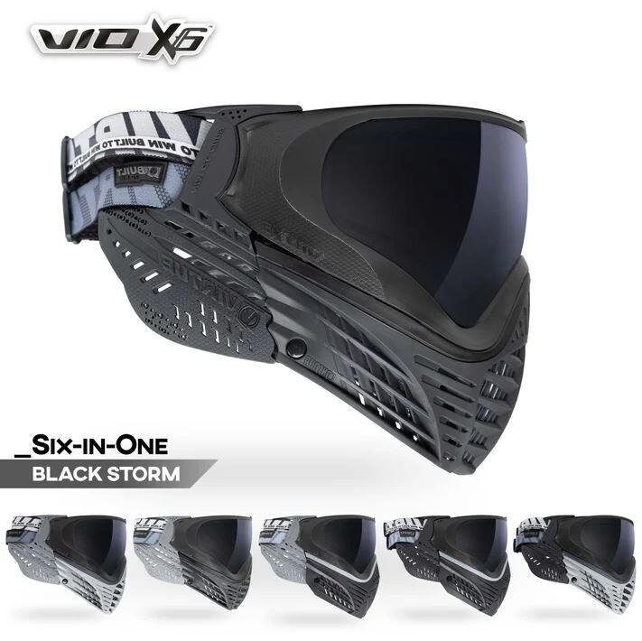 Virtue Paintball VIO X6 Six-In-One Protective Padded Goggle Mask Black Storm