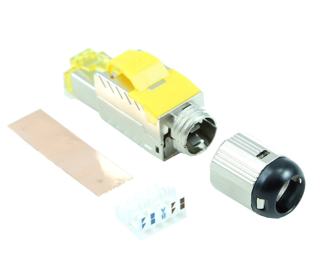 RJ45 Shielded Modular Plug (toolless) for CAT8 (Single Piece)