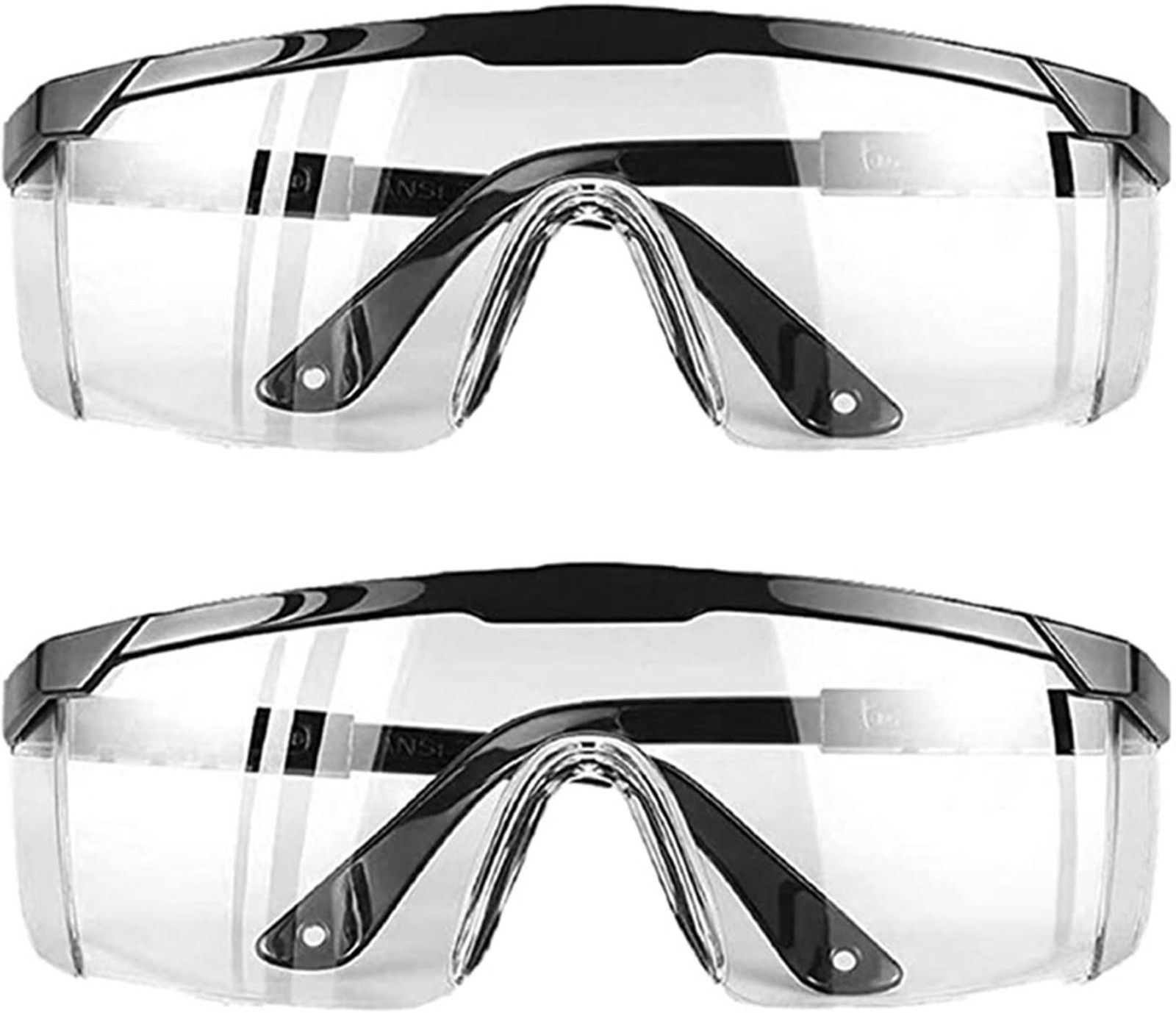 Safety Glasses Goggles (2 Pack) Shatter Proof, ANSI Z87.1 & EN 166 UV Resista...