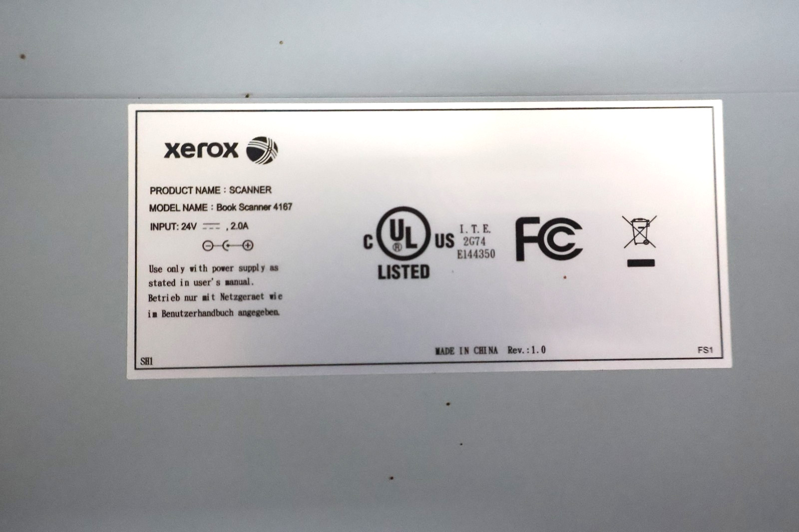 Xerox Book Scanner 4167 Flatbed Scanner Large Format without adapter
