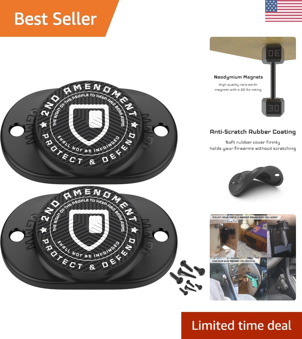Buckler Series Gun Magnet - 2-Pack High Grip Design for Optimal Firearm Security