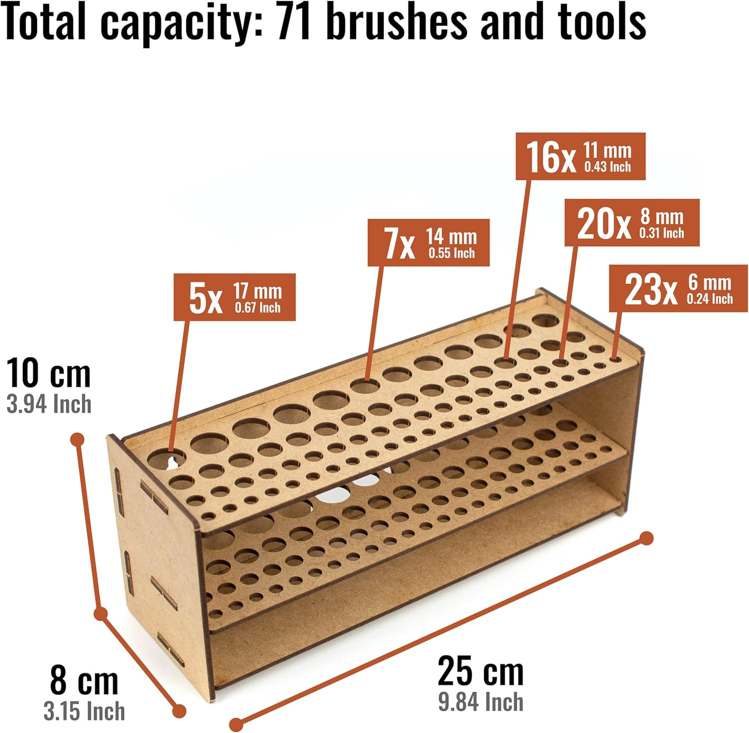 Tool & Brush Organizer for Miniatures & Modeling, Versatile Tabletop or Wall Hol