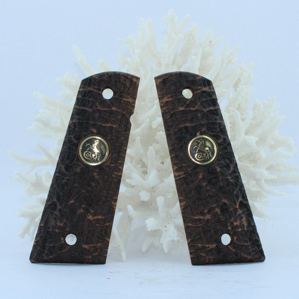 New Colt 1911 Grips, Full Size Walnut Wood Gungrip Cross Logo Handcrafted RARE