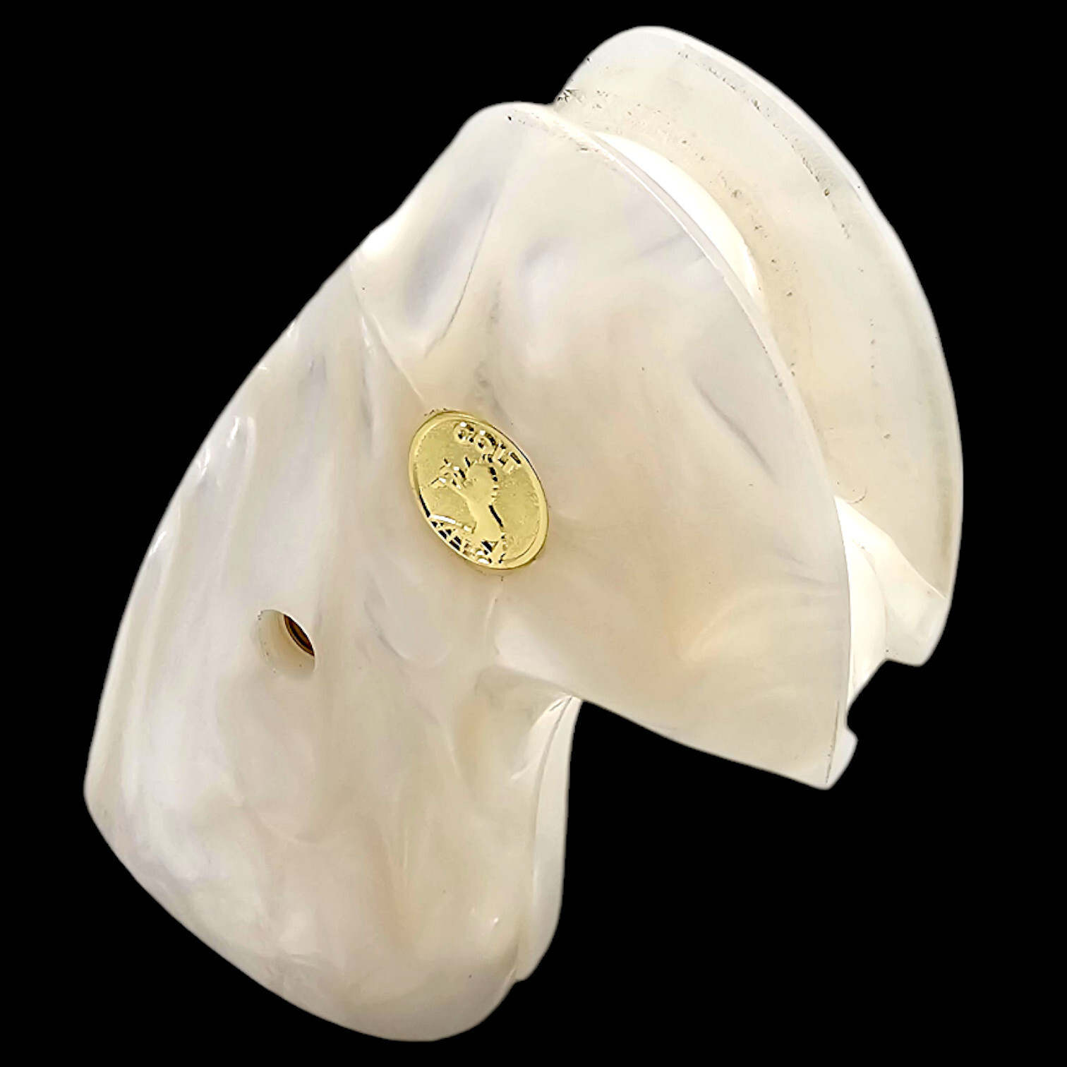 Luxury White Pearl Grips for Colt Python / Anaconda – 24K Gold COLT medallion