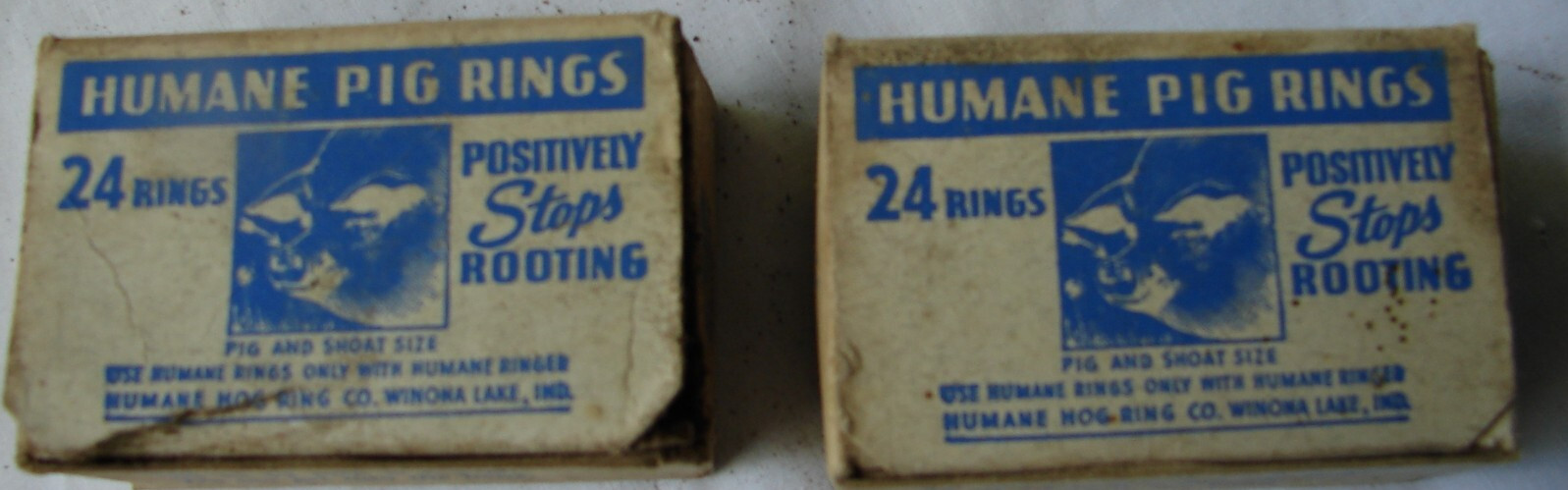 Humane Pig Rings 24 Count Lot Of One 1/2 Boxes New Old Stock NOS Shoat Size