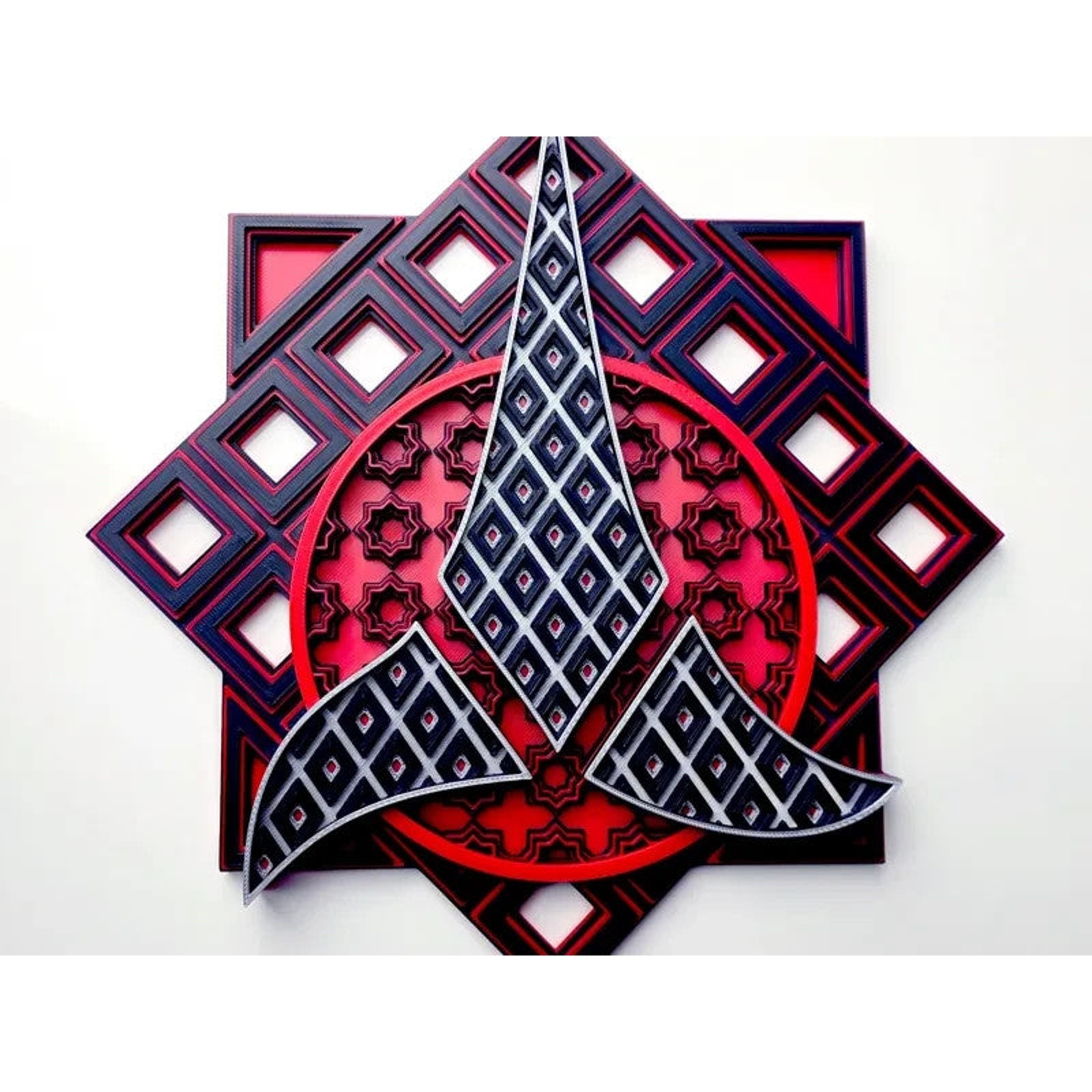 Klingon Empire Wall Art Or Display 3D printed Grid Mosaic
