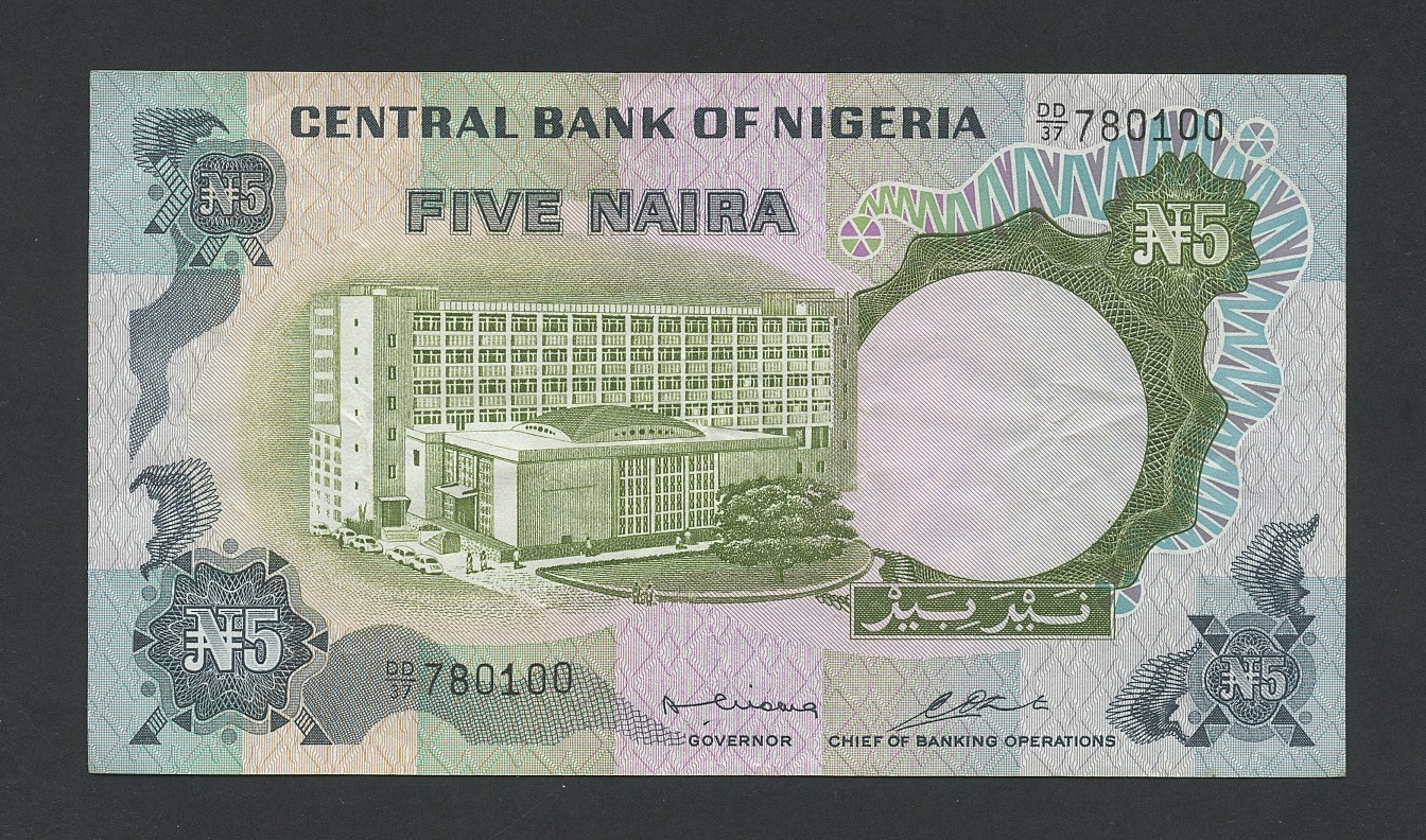 NIGERIA  5 naira 1973 signature 2 Krause 16b Banknotes