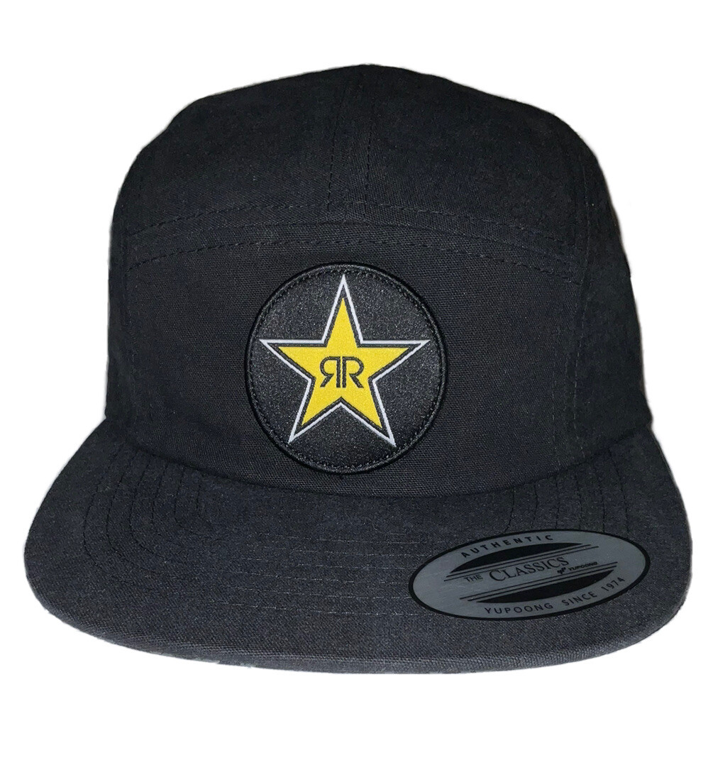 NEW Rockstar Logo Patch 5 Panel Hat The Classics Yupoong Adjustable Strapback