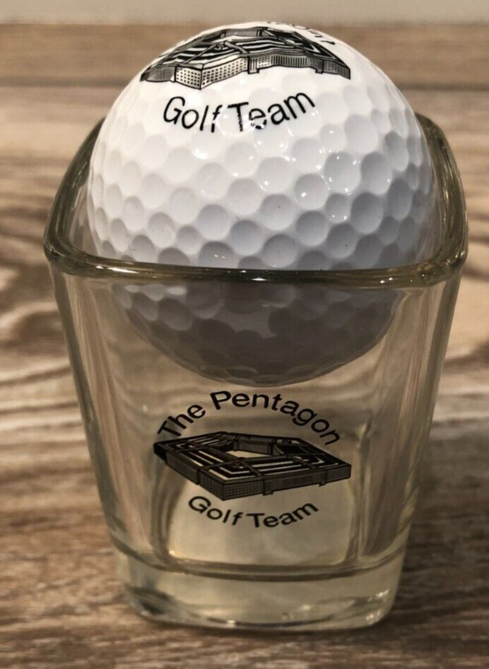 BRAND NEW THE PENTAGON GOLF TEAM SHOT GLASS TRUMP'S BALL? UNIQUE COLLECTIBLE WOW