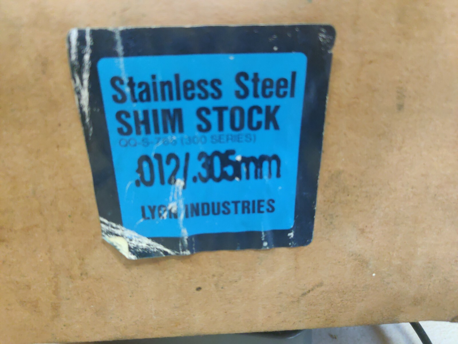 LYON Industries QQ-S-766 Stainless Steel Shim Stock .012 X 6 X 50 - NIB