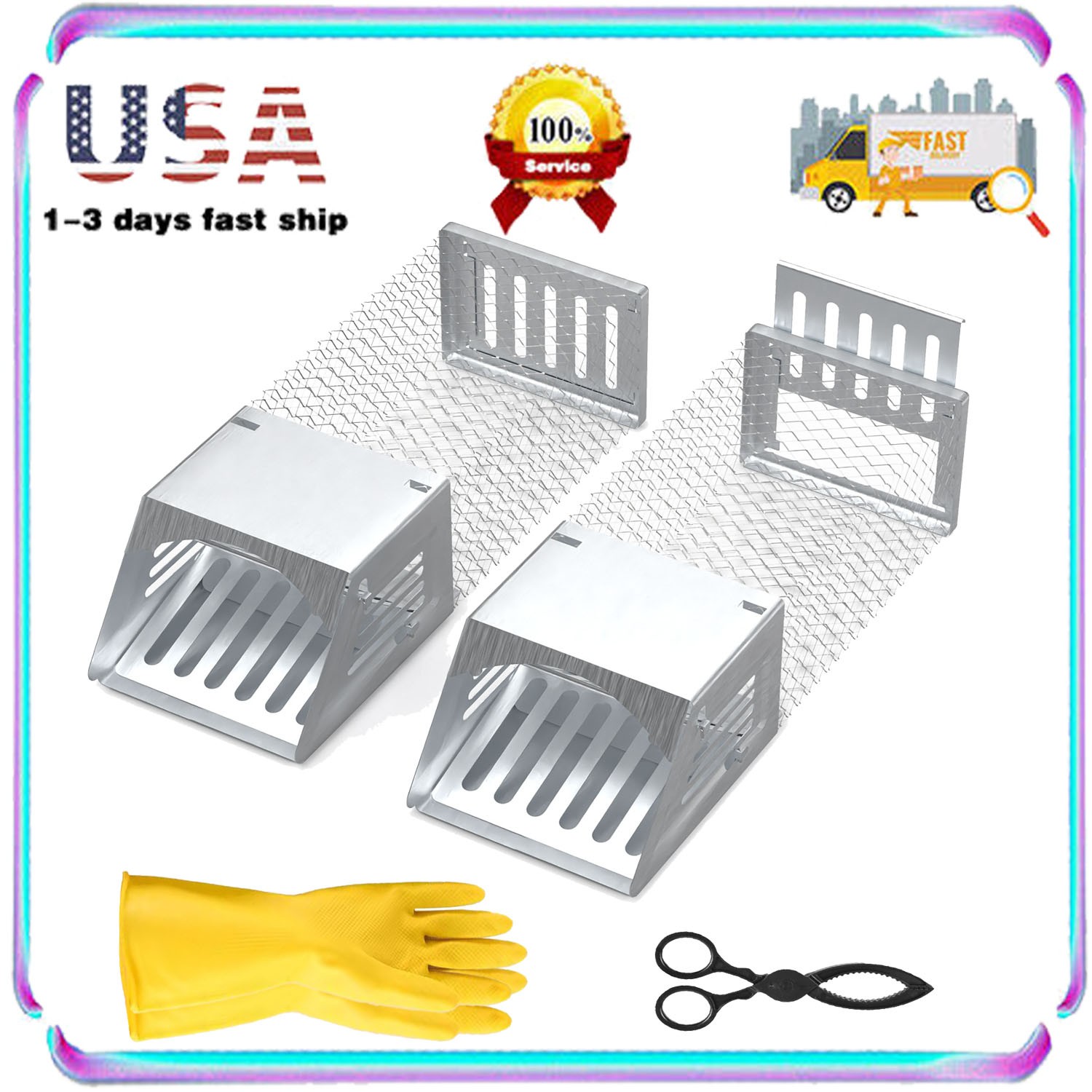 Humane Mouse Trap w/ Double-Opening One-Way Door Design and Cycle Mouse Trap
