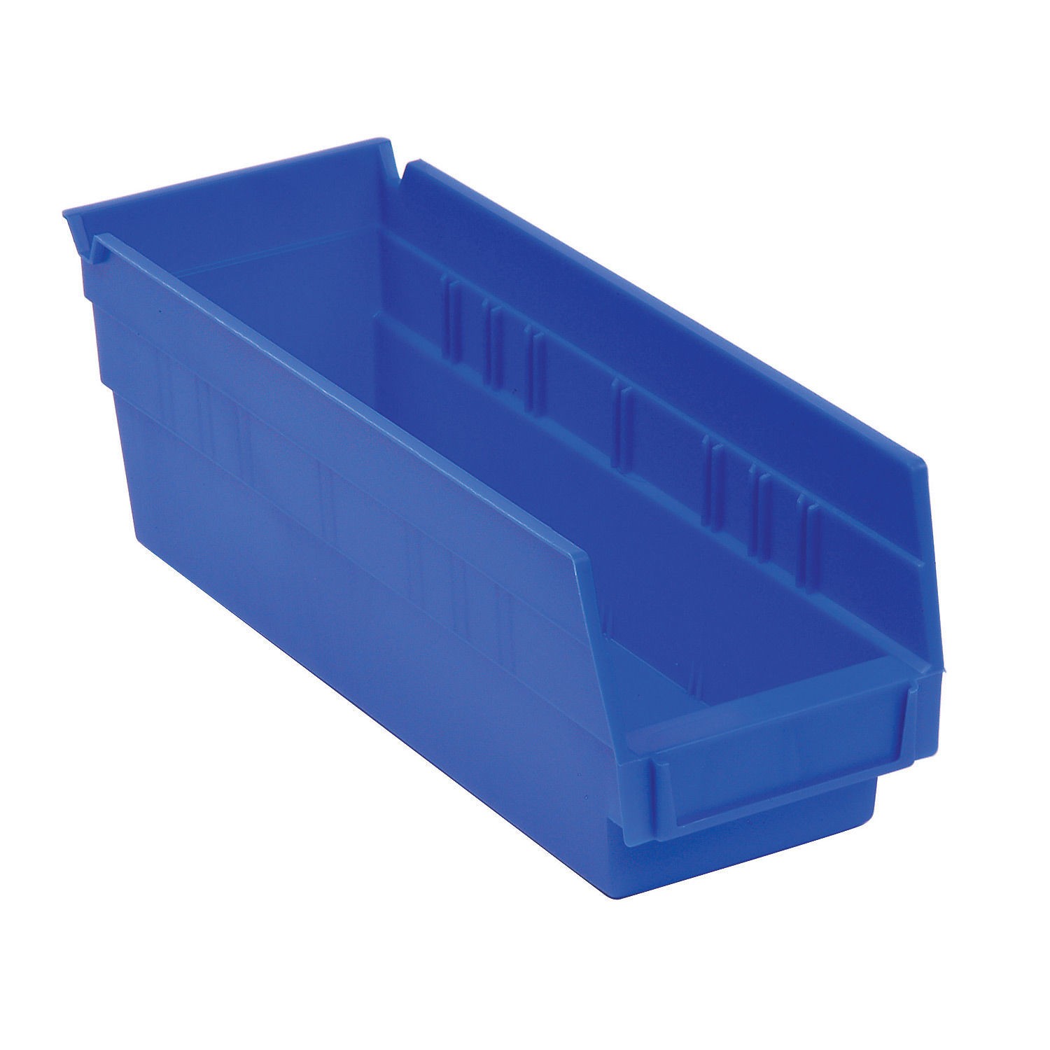 AKRO-MILS Small Parts Shelf Bins - 4-1/8x11-5/8x4" - Blue Lot of 24
