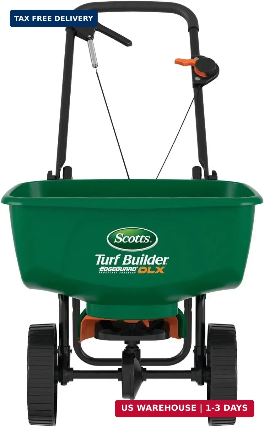 Scotts Turf Builder EdgeGuard DLX Broadcast Spreader for Seed, Fertilizer, Salt,