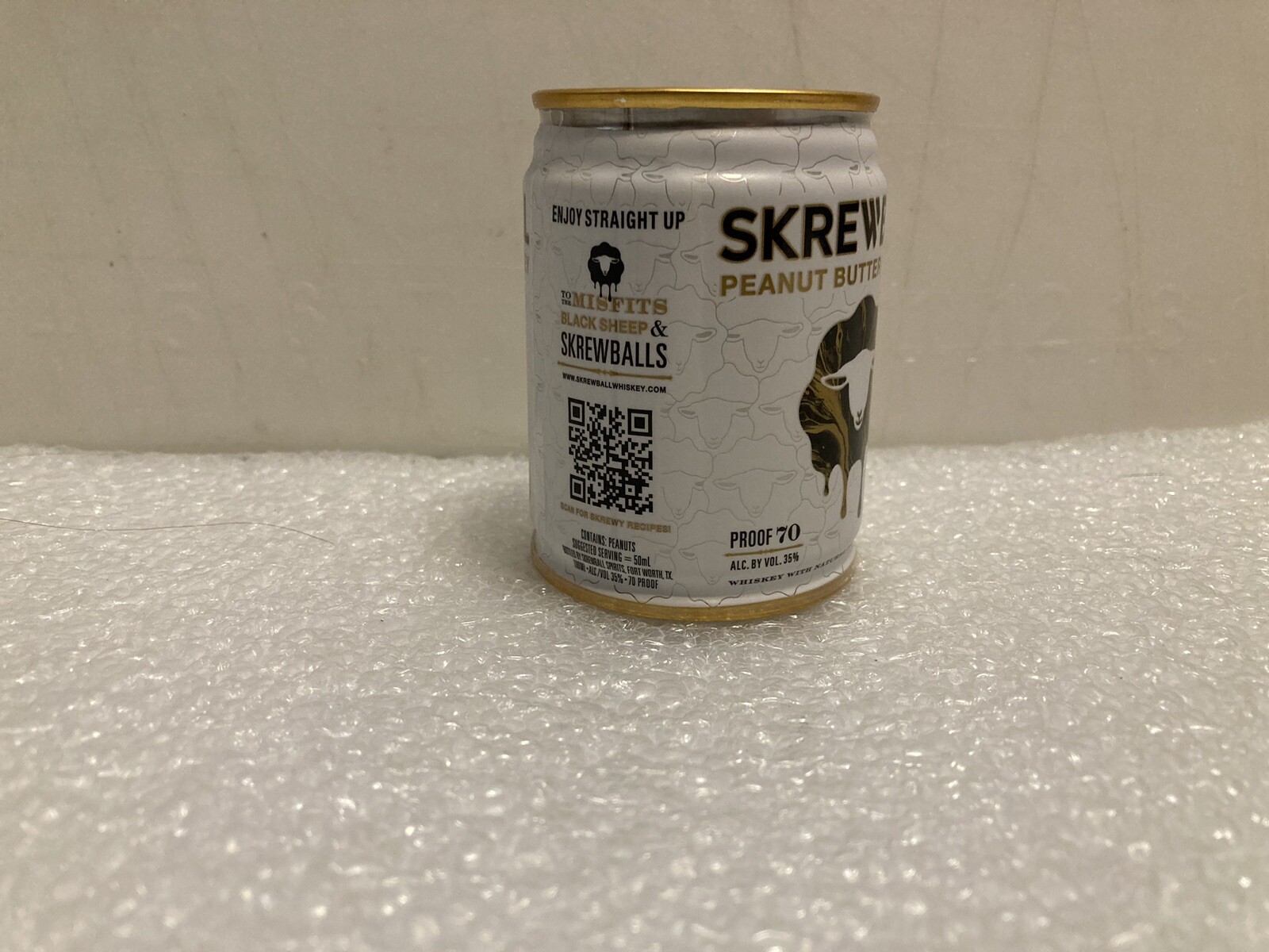 EMPTY SKREWBALL PEANUT BUTTER WHISKEY 100ML CAN. EMPTY. MAN CAVE DECOR