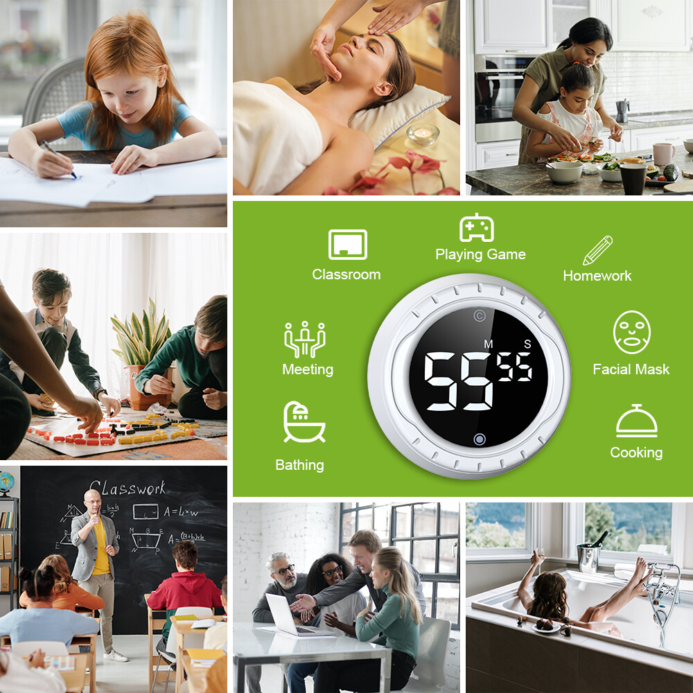 BALDR Digital Twist Kitchen Timer, Magnetic Countdown Count Up Timer LED Display