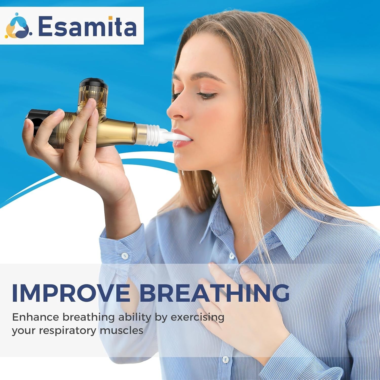 Breathing Exercise Device for Lungs, Non-Measuring Breath Training Device for...