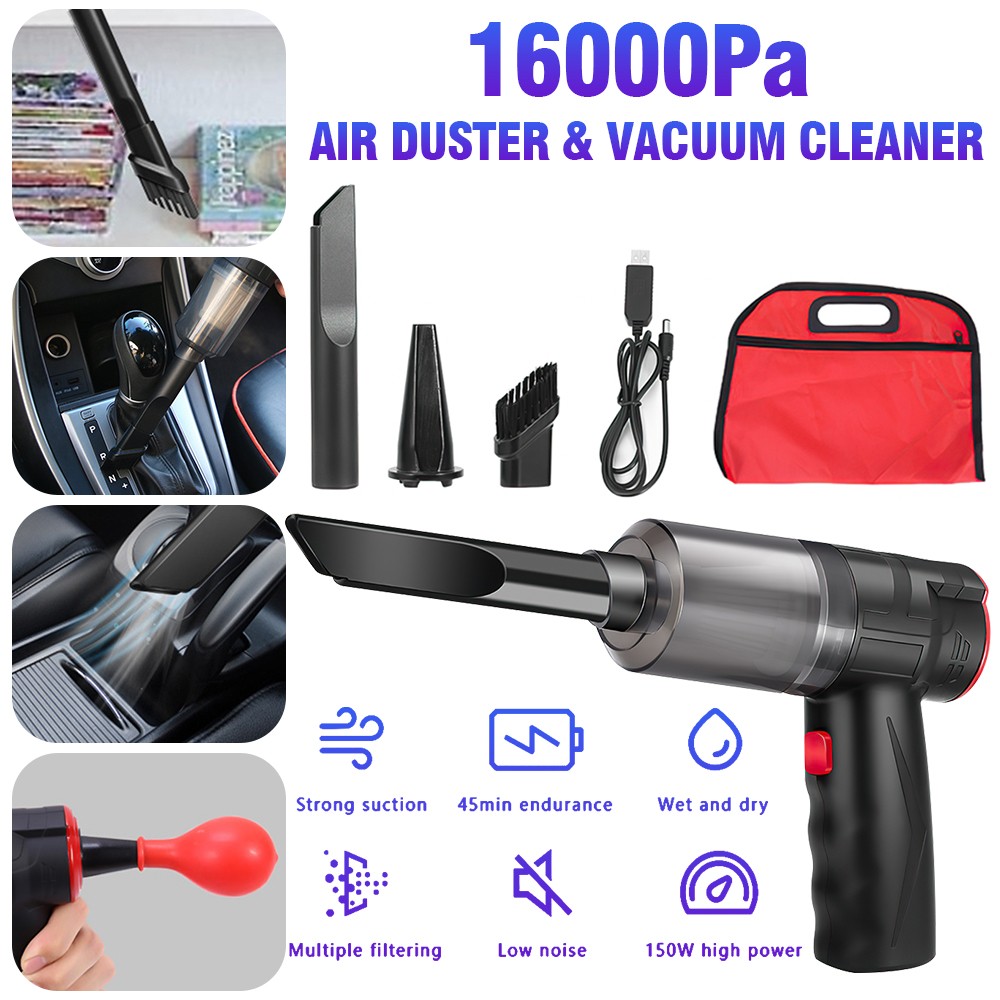 Cordless Electric Mini Air Duster Blower Vacuum Cleaner for PC Computer Car Home