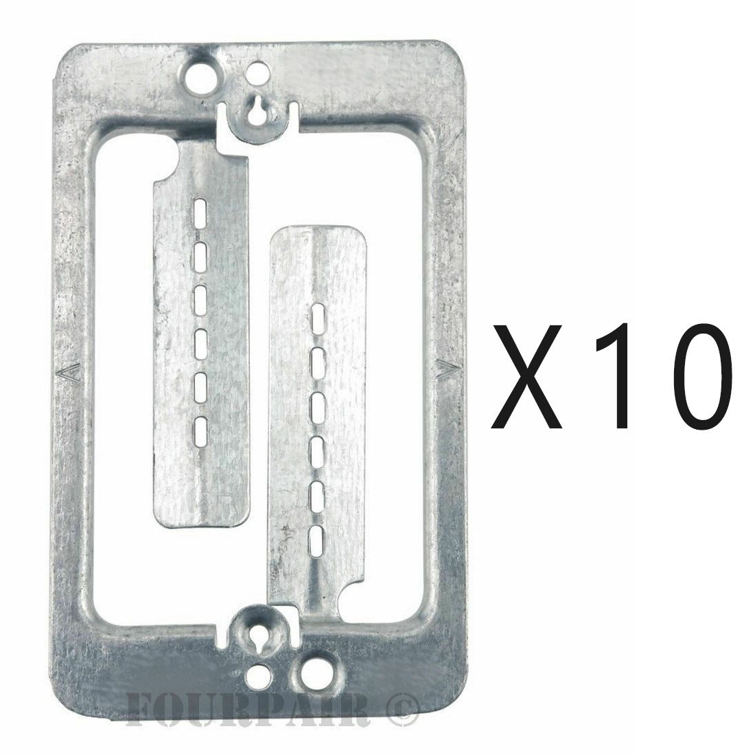 10 Pack 1-Gang Steel Drywall Bracket Face Wall Plate Mount Mud Ring Low Voltage