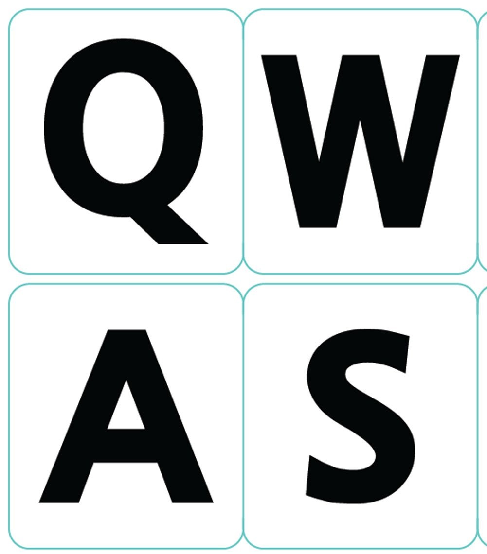 English US Large Letters White Keyboard Stickers