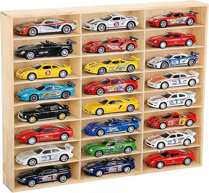 Car Display Case 1/24 Diecast Model LED Light Wall Cabinet