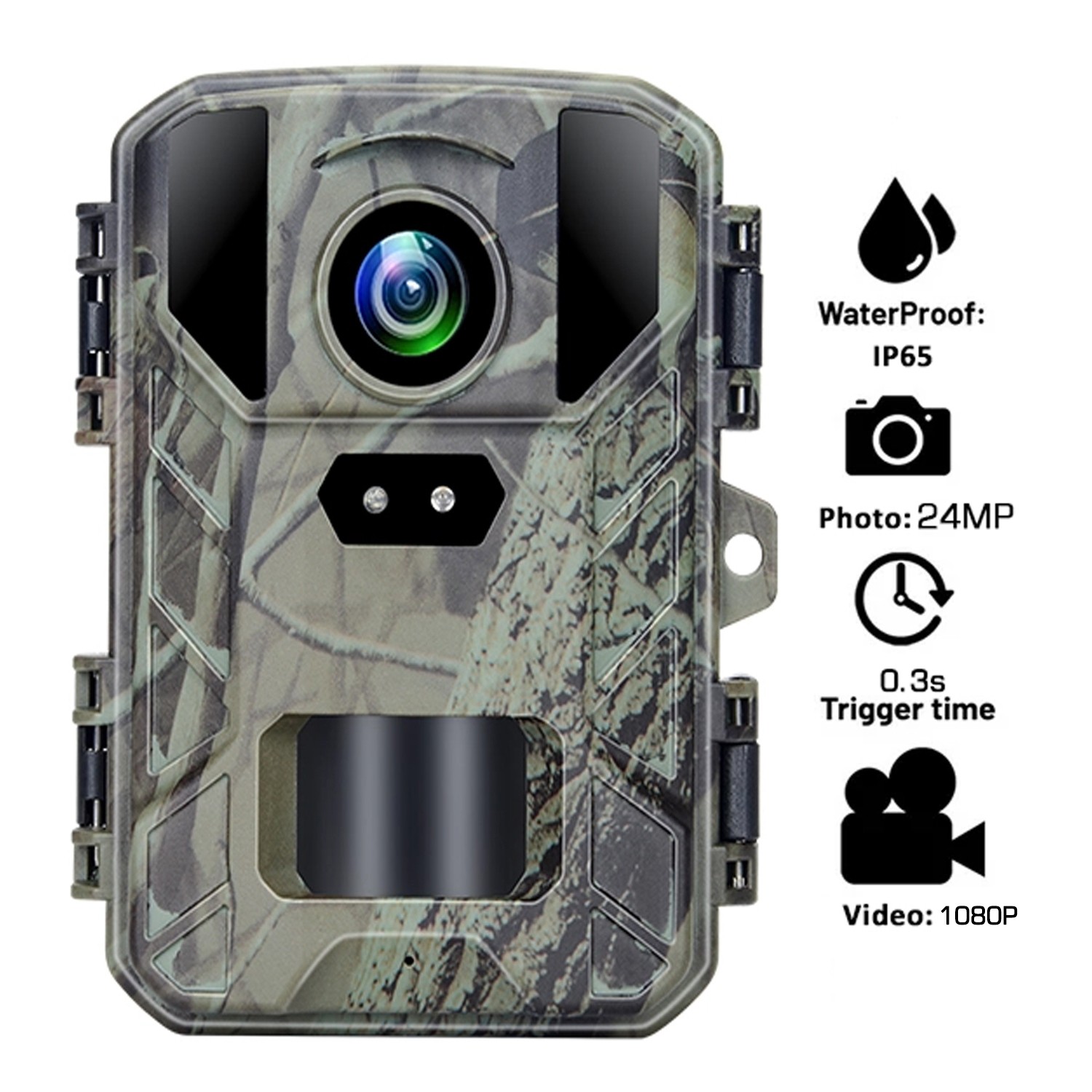 Mini Game & Deer Wildlife Trail Camera 24MP HD 1080P Hunting Cam Night Vision