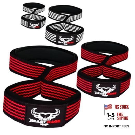 Heavy Duty Lifting Wrist Straps for Weightlifting, Figure 8 Loop Red